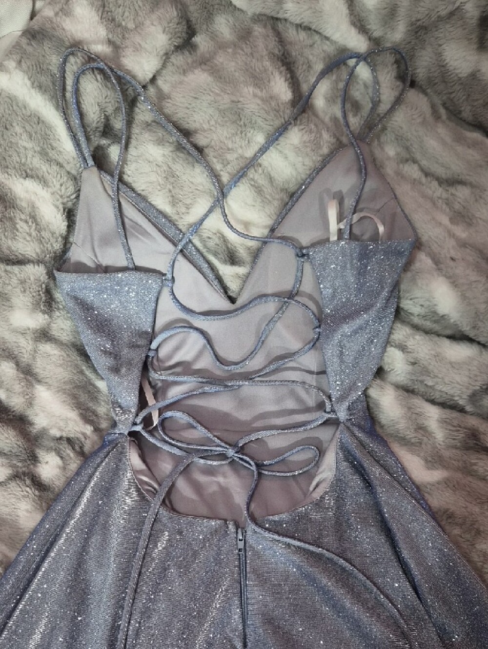 Windsor Light Blue Shimmery Dress Size Small - Picture 6 of 7